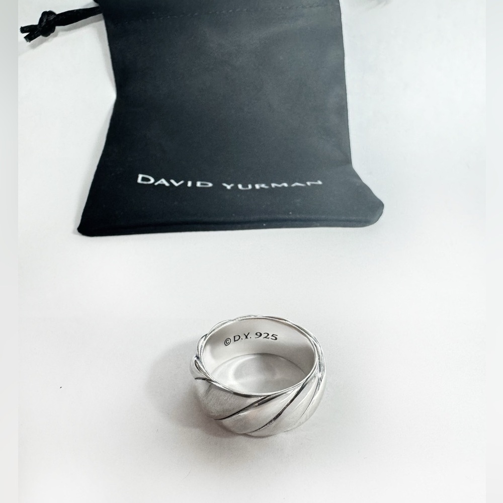 David Yurman Sterling Silver Women's Sculpted band | Sculpted 9mm Ring | Sz 8